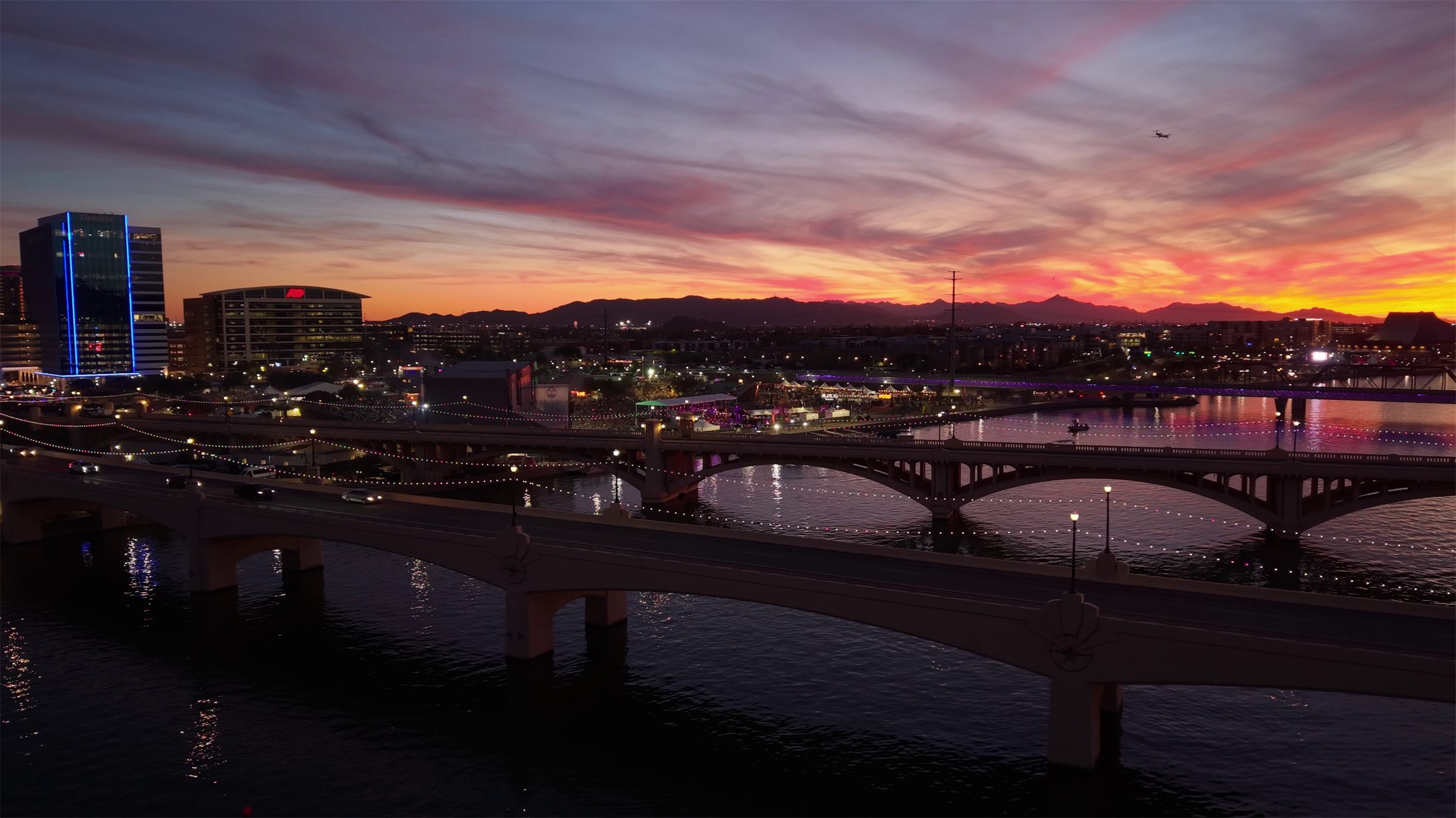 Aerial view of the Tempe skyline